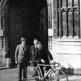 Tommy with Charlie Davey outside Canterbury Cathedral